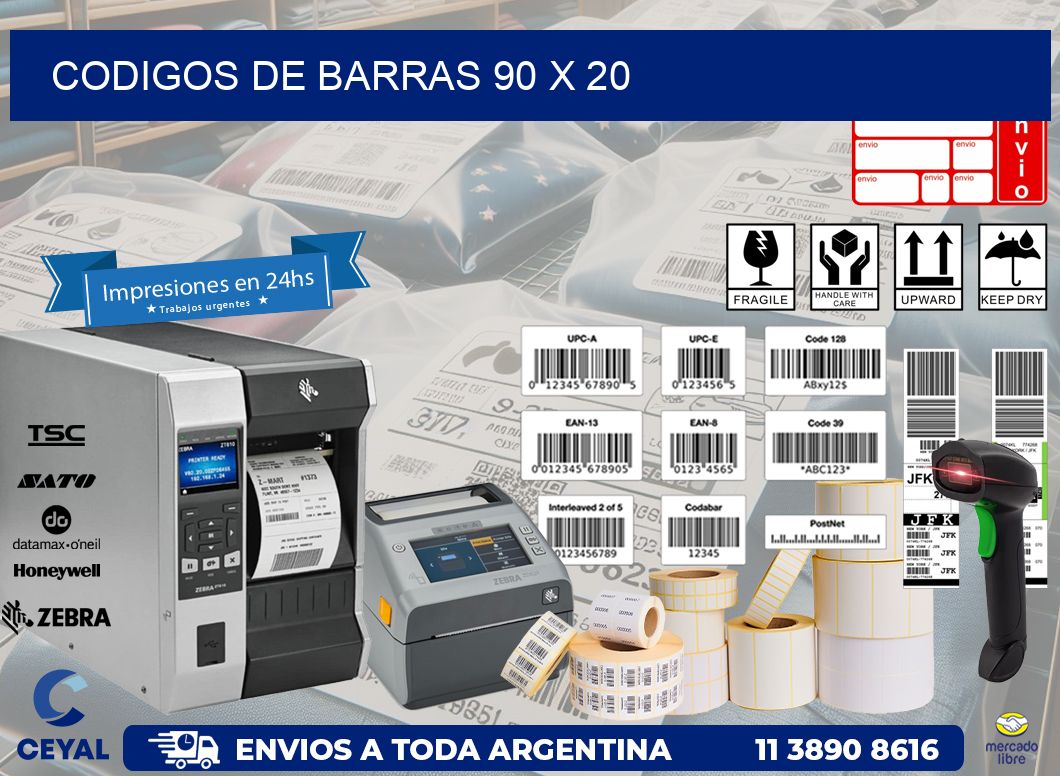 codigos de barras 90 x 20