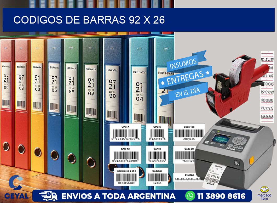 codigos de barras 92 x 26