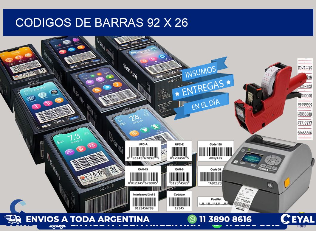 codigos de barras 92 x 26