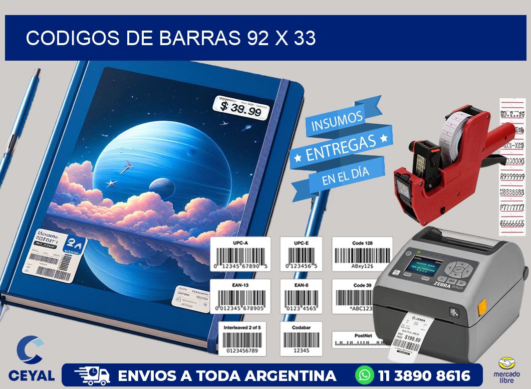 codigos de barras 92 x 33