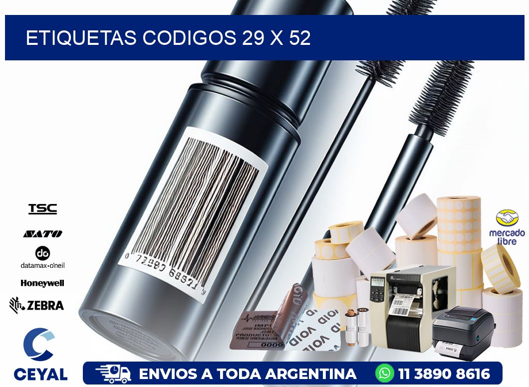 etiquetas codigos 29 x 52