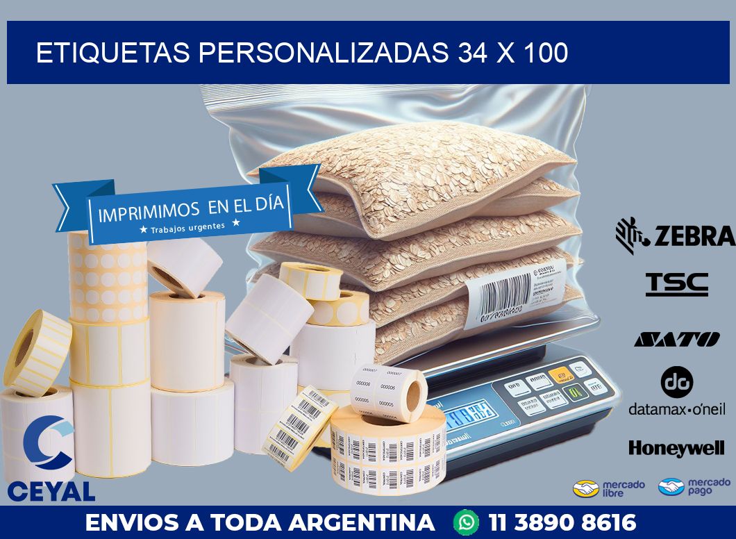 etiquetas personalizadas 34 x 100