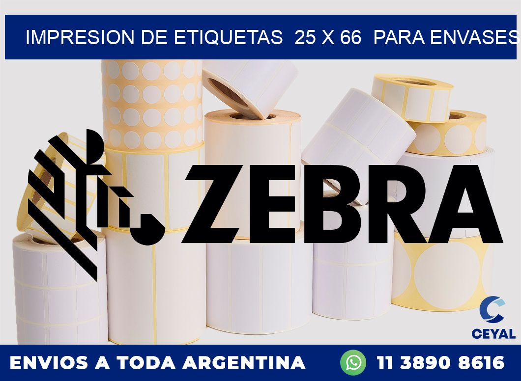 impresion de etiquetas  25 x 66  para envases