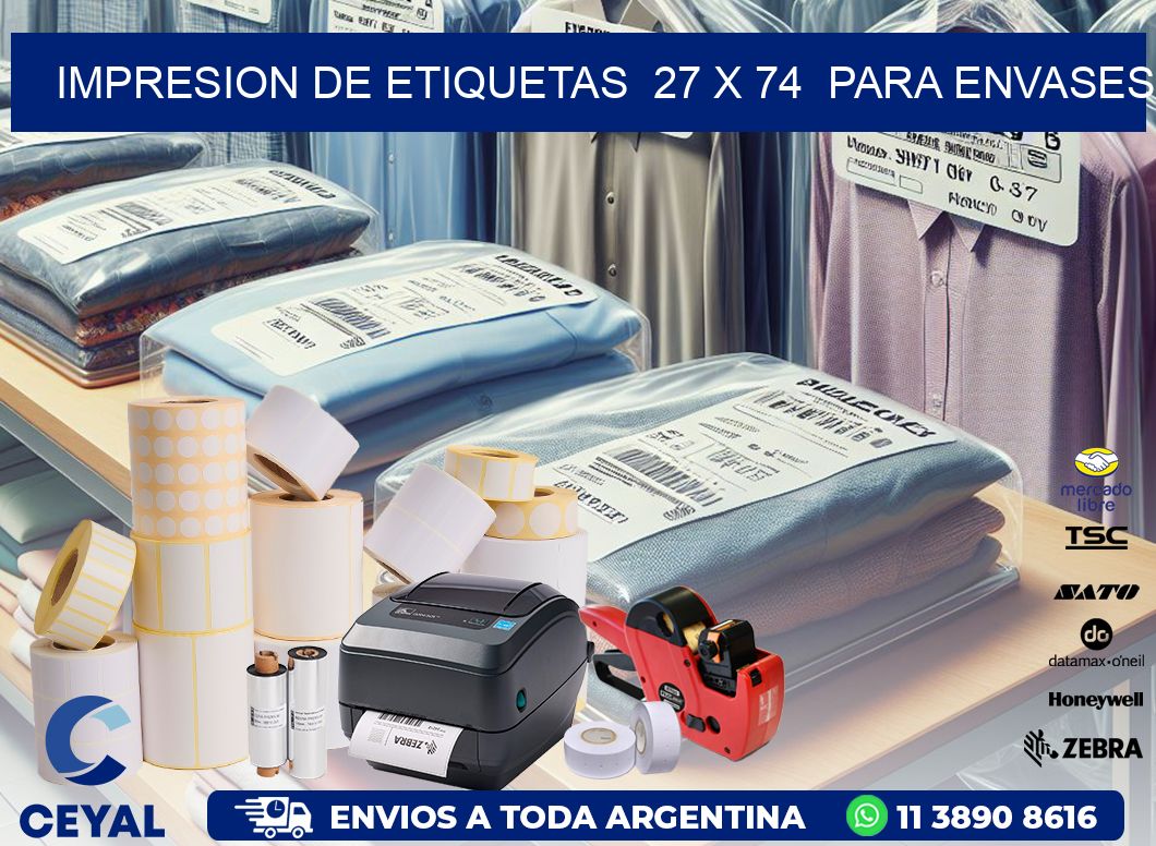 impresion de etiquetas  27 x 74  para envases