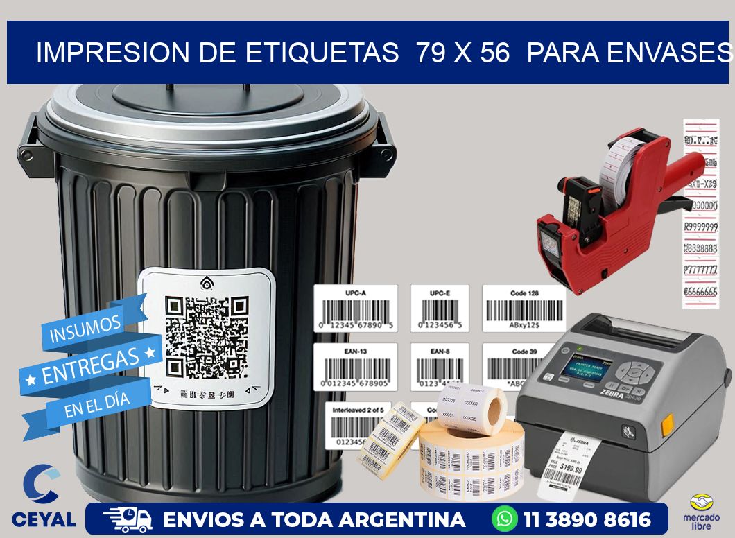 impresion de etiquetas  79 x 56  para envases