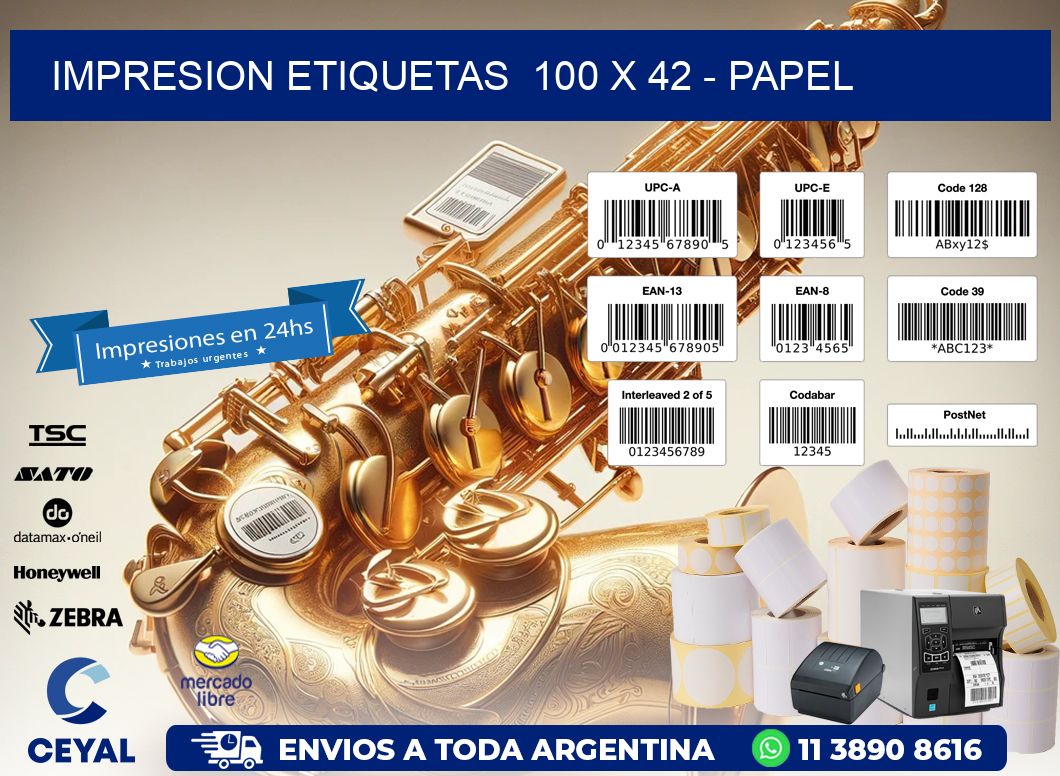 impresion etiquetas  100 x 42 - papel