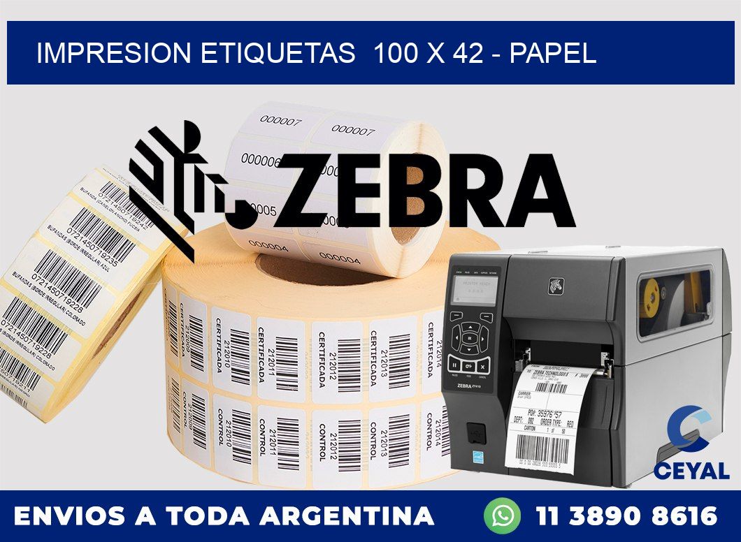 impresion etiquetas  100 x 42 - papel