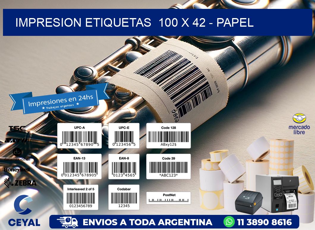 impresion etiquetas  100 x 42 – papel
