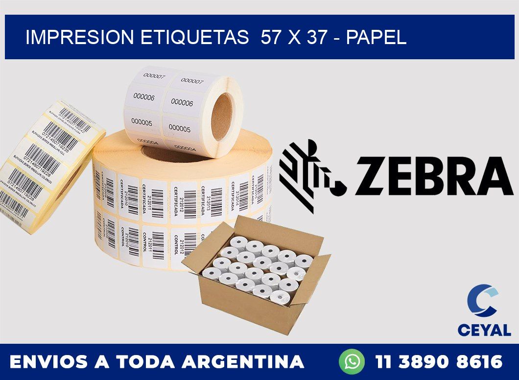 impresion etiquetas  57 x 37 - papel