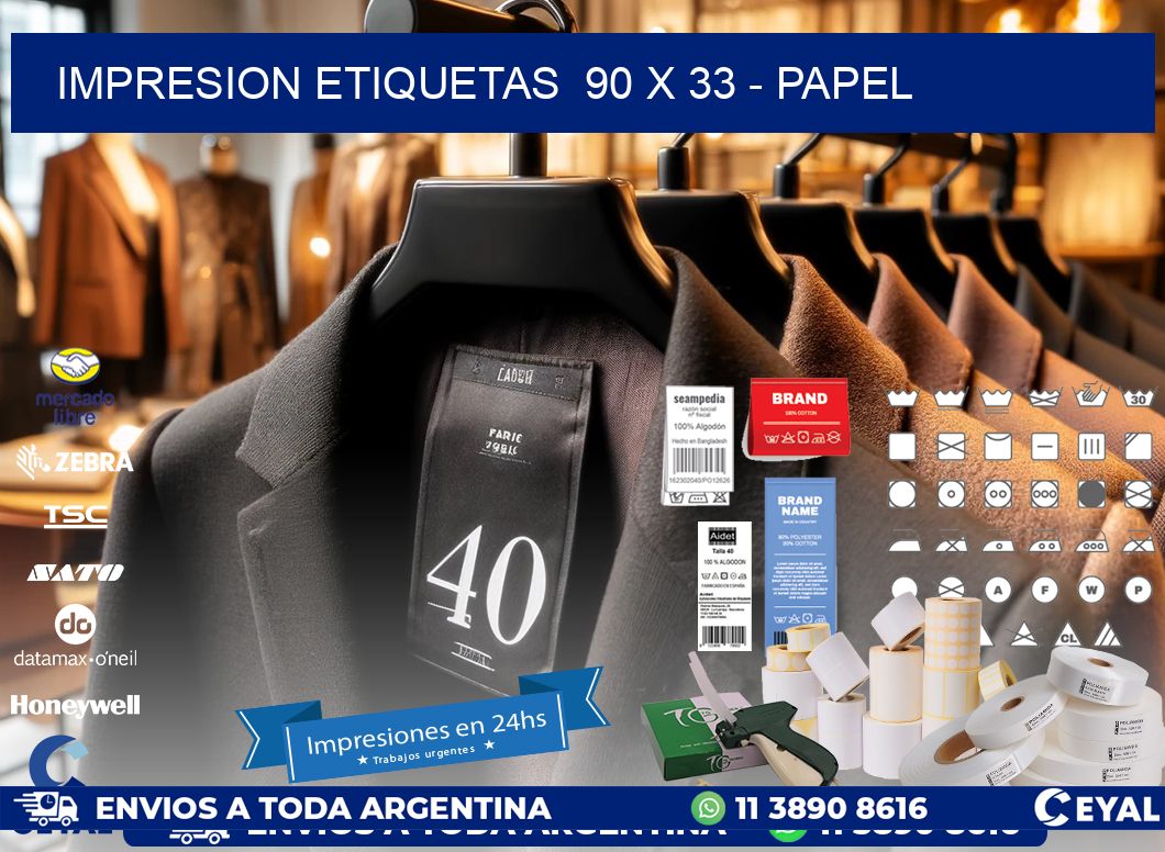 impresion etiquetas  90 x 33 - papel