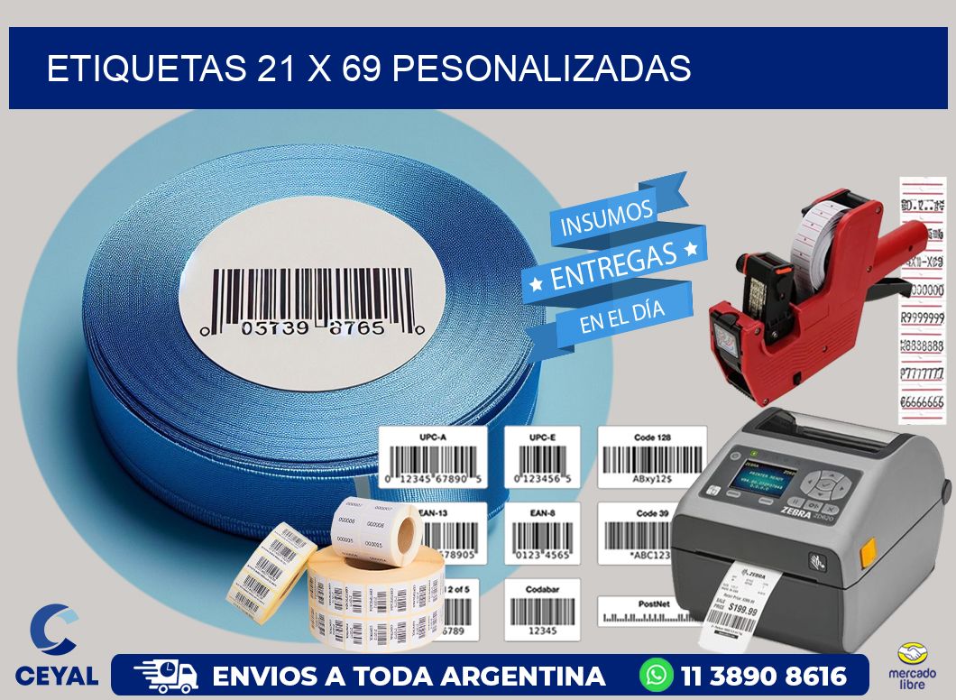 ETIQUETAS 21 x 69 PESONALIZADAS