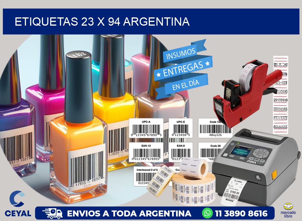 ETIQUETAS 23 x 94 ARGENTINA