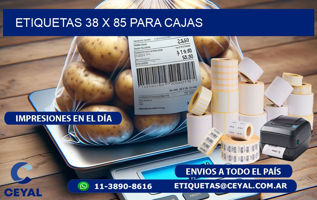 ETIQUETAS 38 x 85 PARA CAJAS
