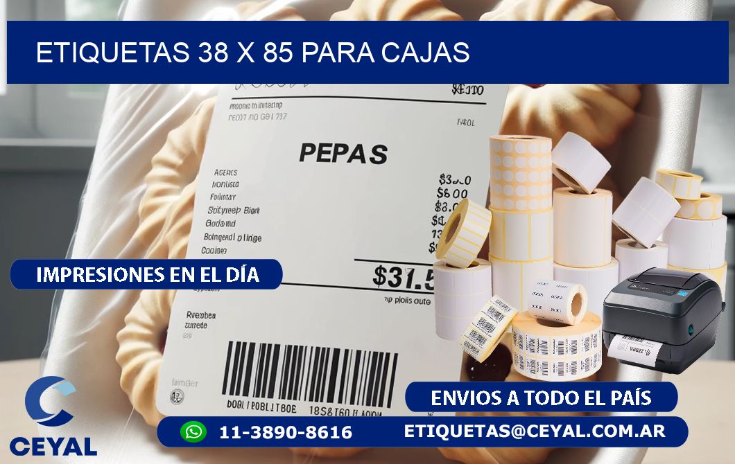 ETIQUETAS 38 x 85 PARA CAJAS