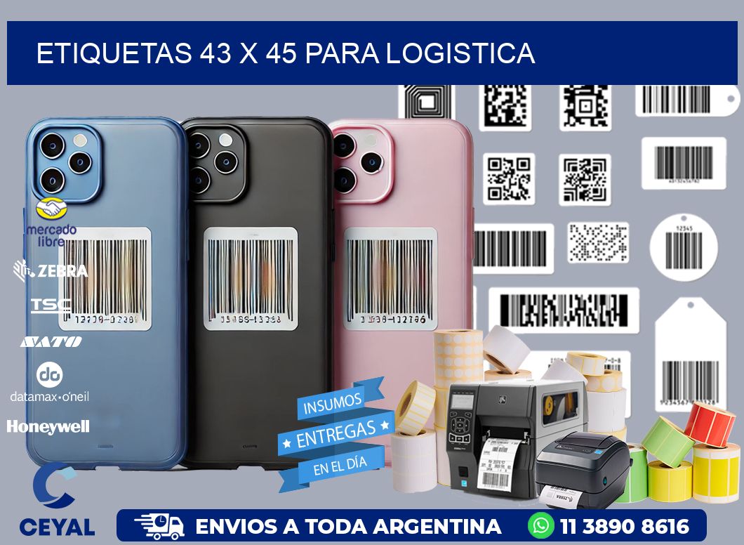 ETIQUETAS 43 x 45 PARA LOGISTICA