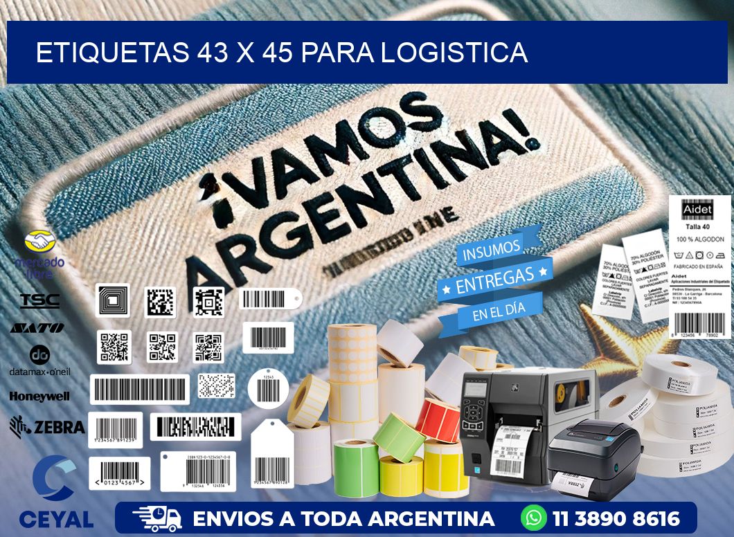 ETIQUETAS 43 x 45 PARA LOGISTICA