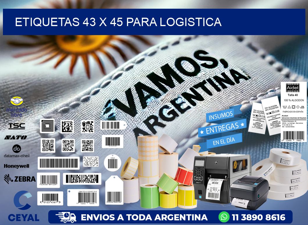 ETIQUETAS 43 x 45 PARA LOGISTICA