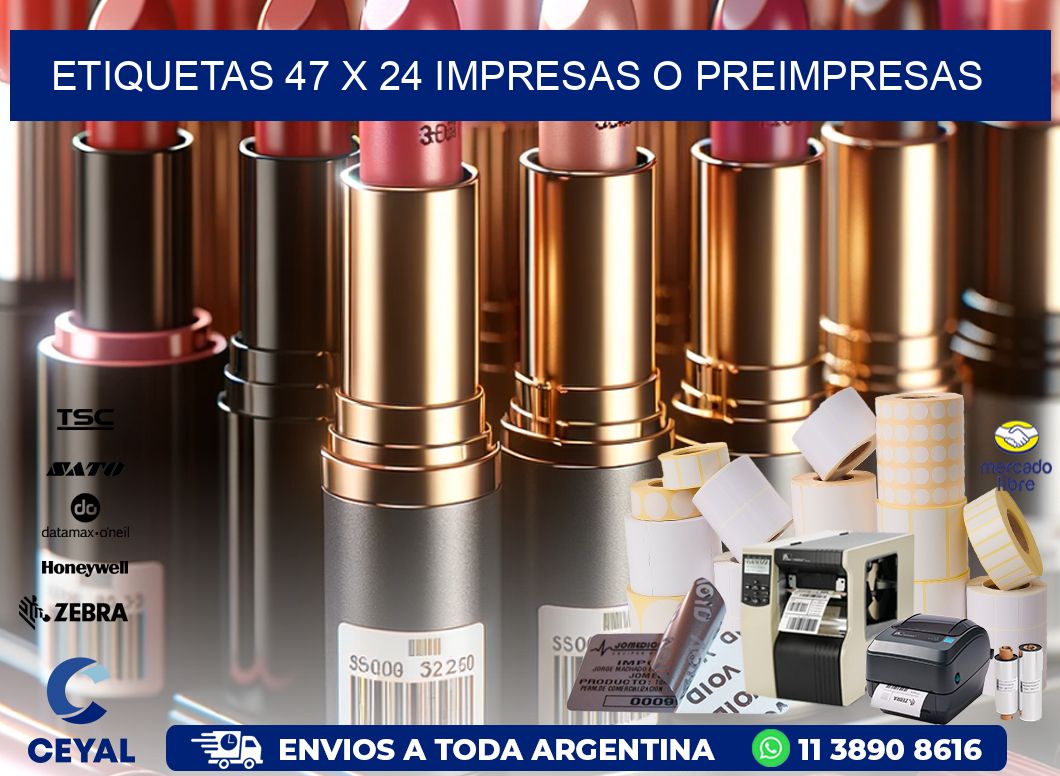 ETIQUETAS 47 x 24 IMPRESAS O PREIMPRESAS
