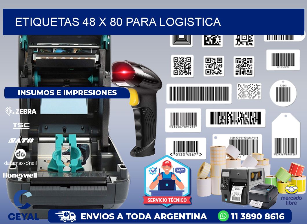 ETIQUETAS 48 x 80 PARA LOGISTICA