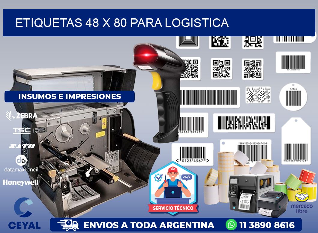 ETIQUETAS 48 x 80 PARA LOGISTICA