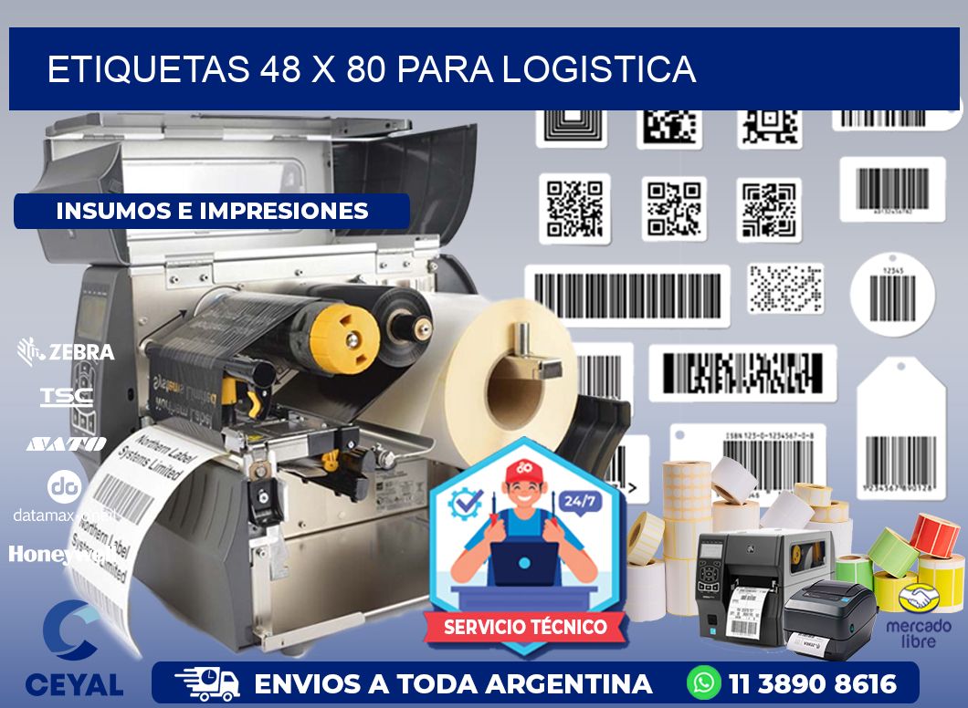 ETIQUETAS 48 x 80 PARA LOGISTICA