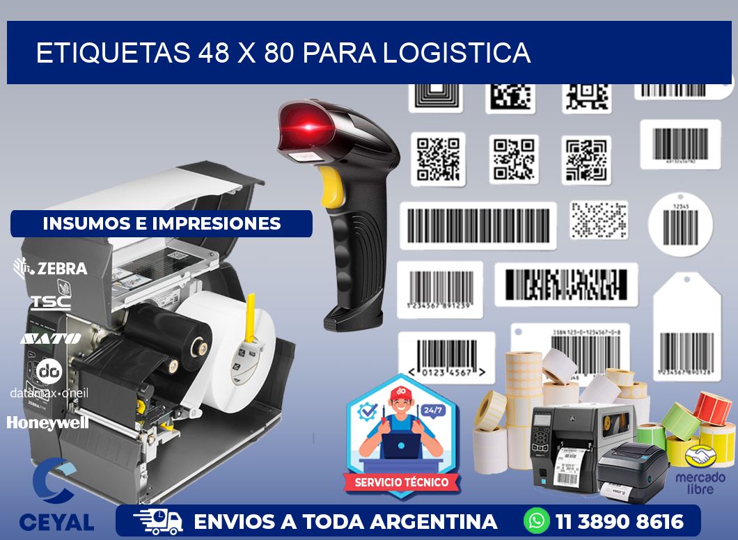 ETIQUETAS 48 x 80 PARA LOGISTICA