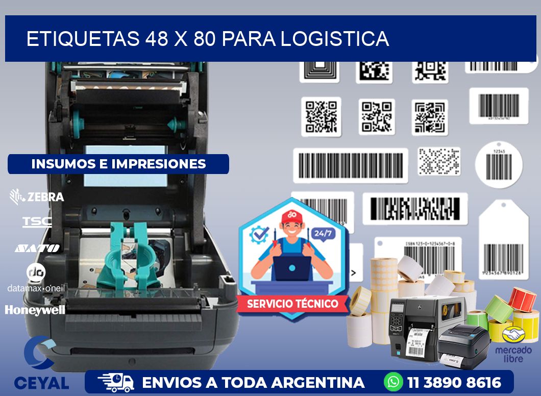 ETIQUETAS 48 x 80 PARA LOGISTICA