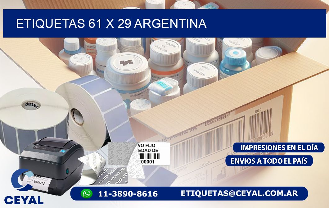ETIQUETAS 61 x 29 ARGENTINA