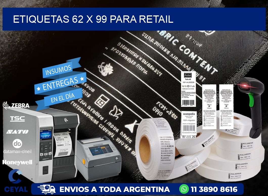 ETIQUETAS 62 x 99 PARA RETAIL