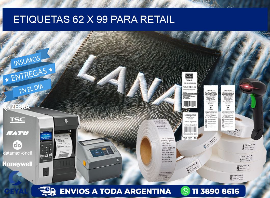 ETIQUETAS 62 x 99 PARA RETAIL