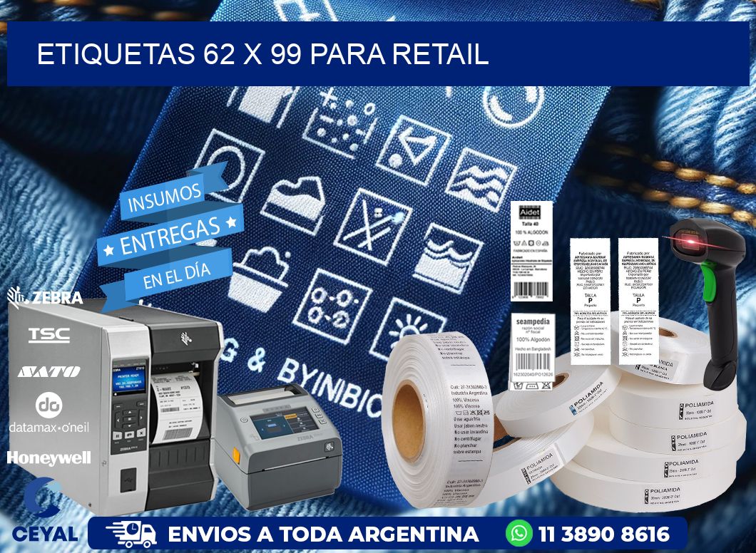 ETIQUETAS 62 x 99 PARA RETAIL