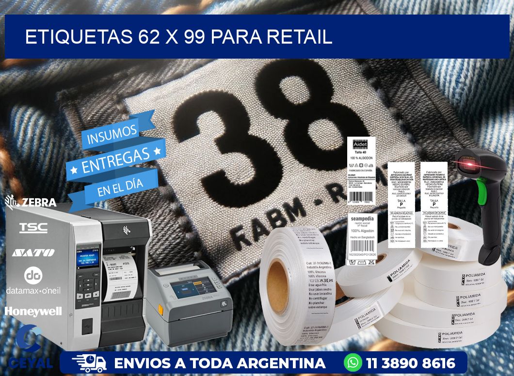 ETIQUETAS 62 x 99 PARA RETAIL