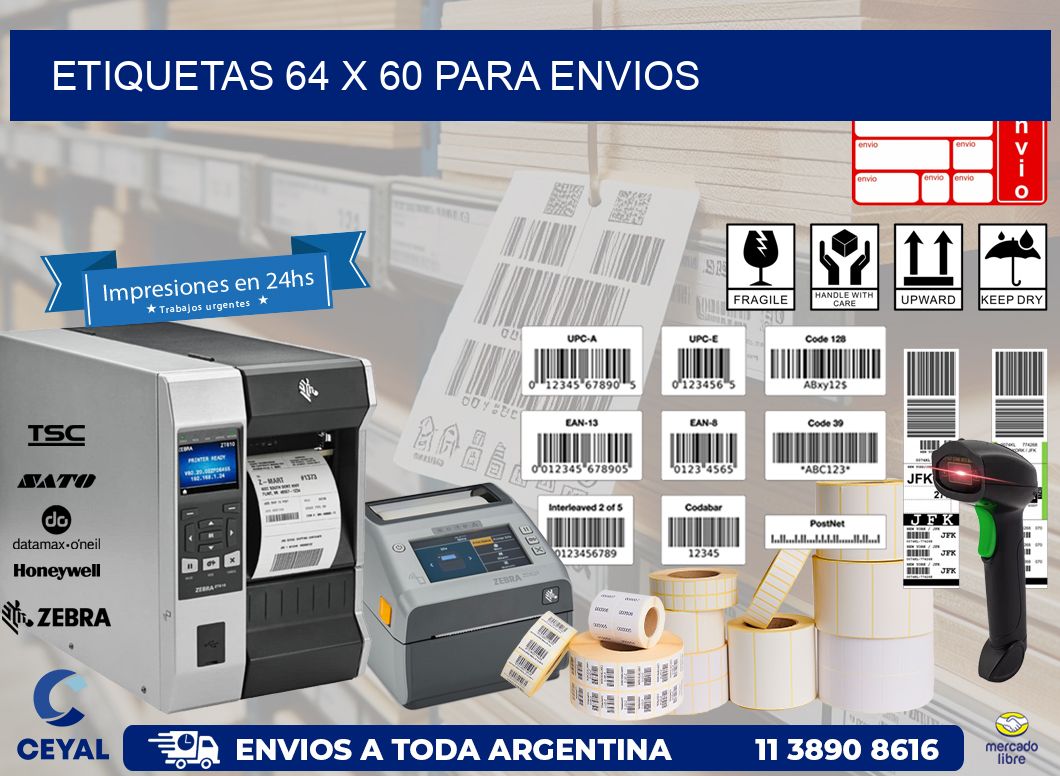 ETIQUETAS 64 x 60 PARA ENVIOS