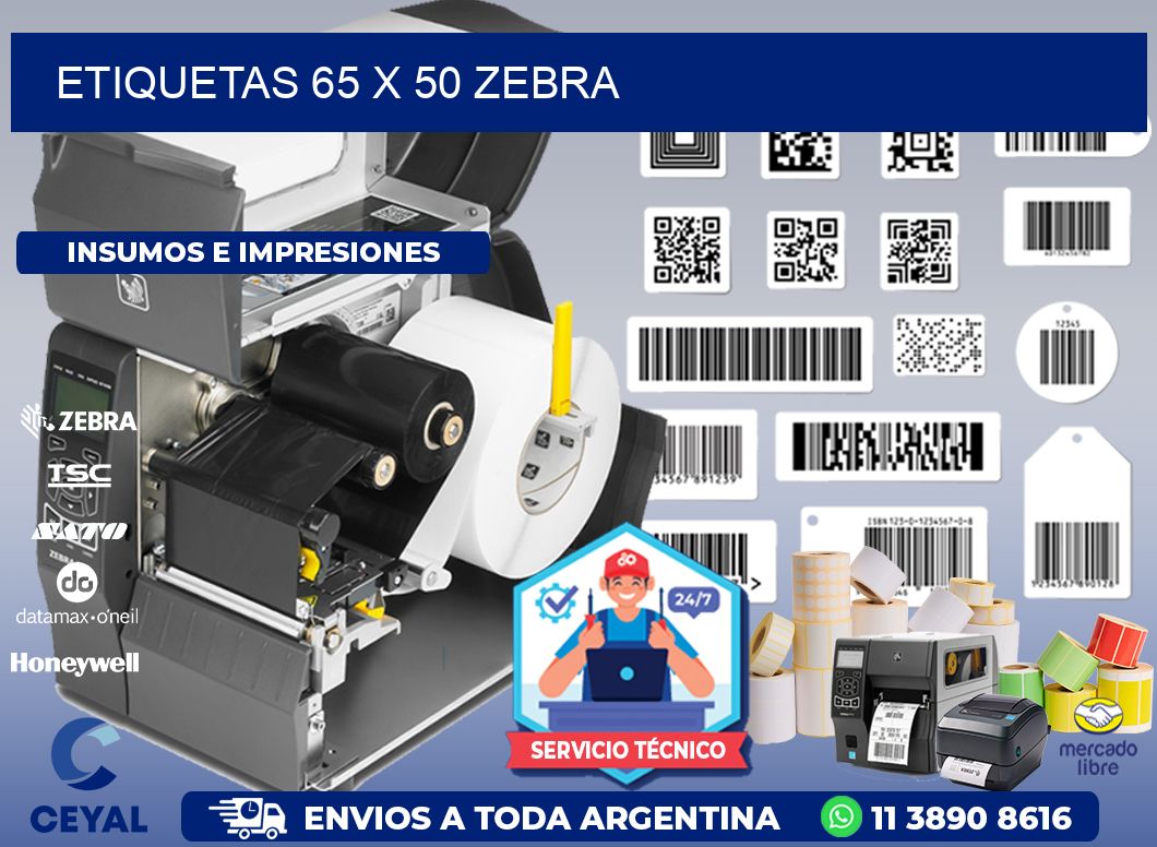 ETIQUETAS 65 x 50 ZEBRA