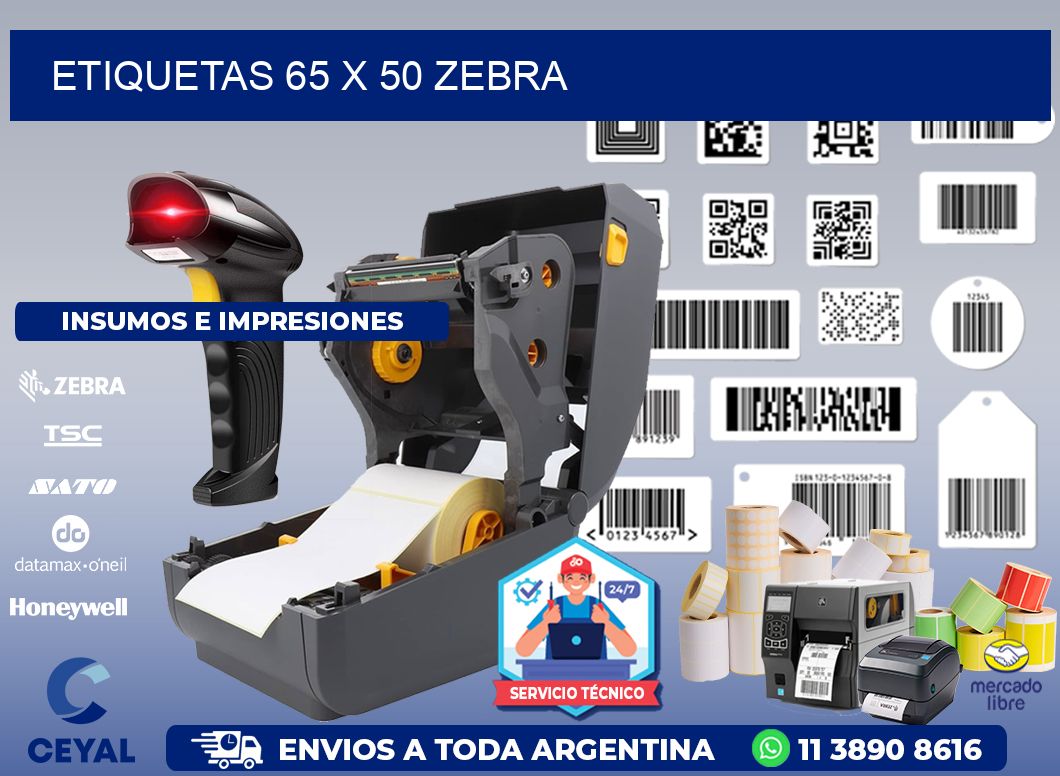 ETIQUETAS 65 x 50 ZEBRA