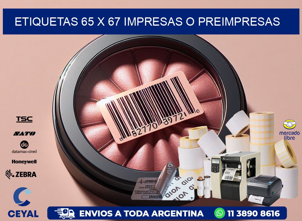 ETIQUETAS 65 x 67 IMPRESAS O PREIMPRESAS