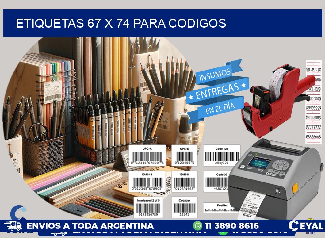 ETIQUETAS 67 x 74 PARA CODIGOS