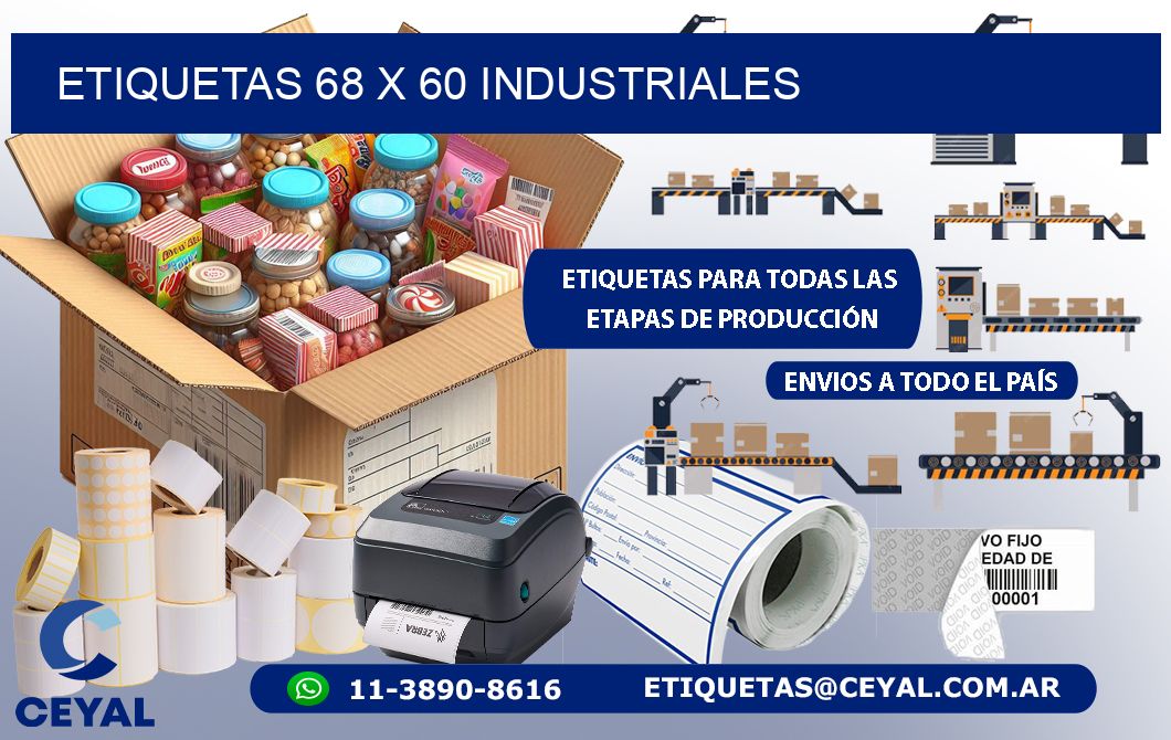 ETIQUETAS 68 x 60 INDUSTRIALES