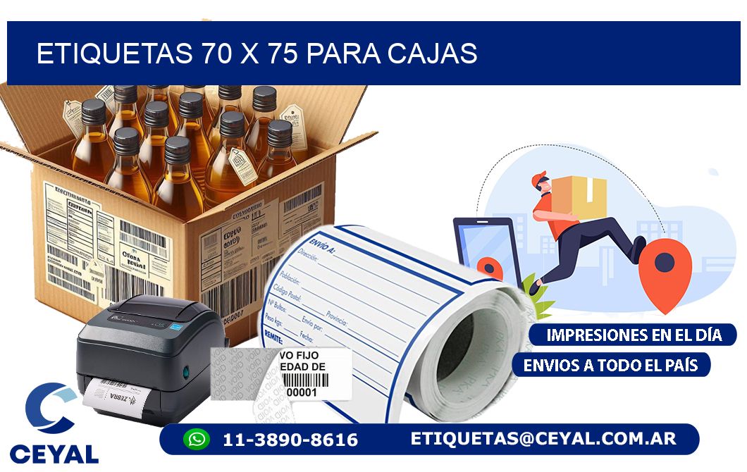ETIQUETAS 70 x 75 PARA CAJAS