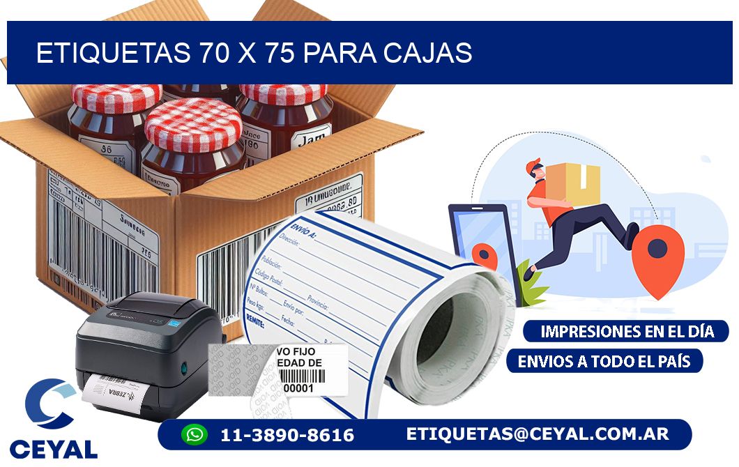 ETIQUETAS 70 x 75 PARA CAJAS