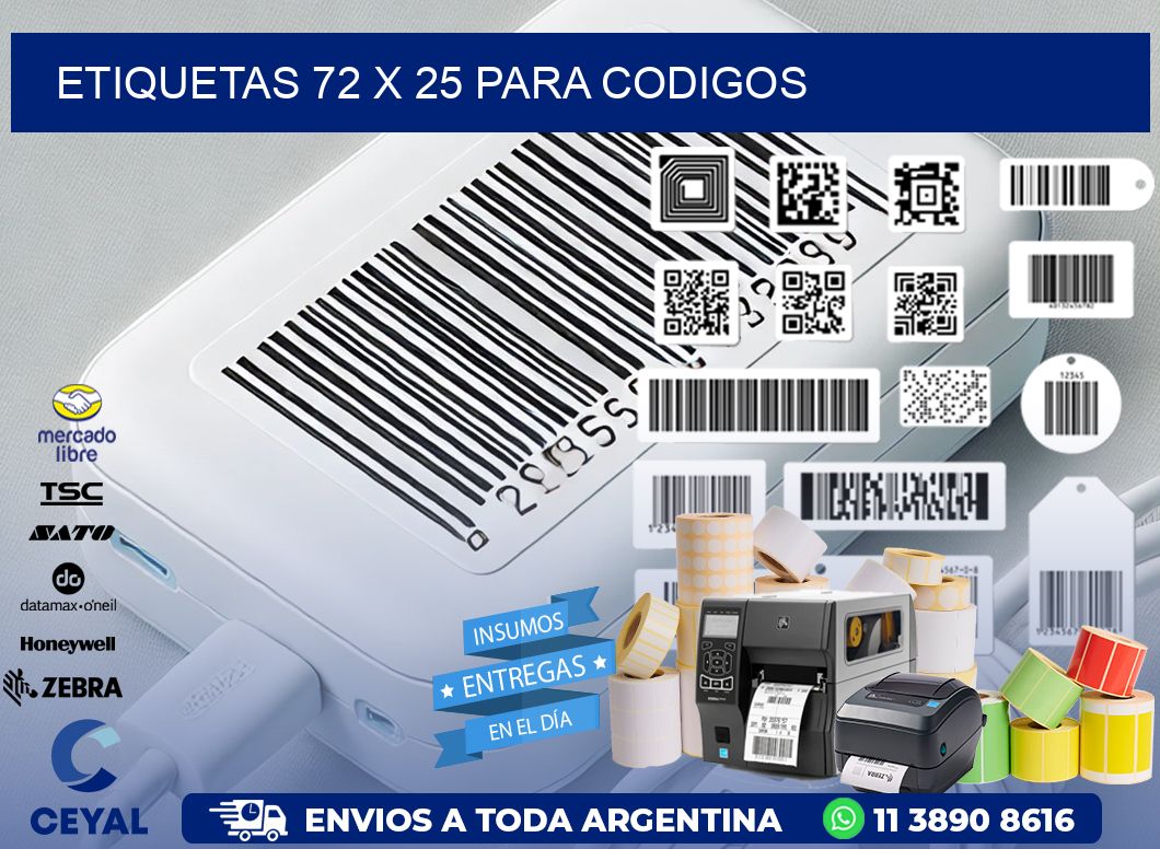 ETIQUETAS 72 x 25 PARA CODIGOS