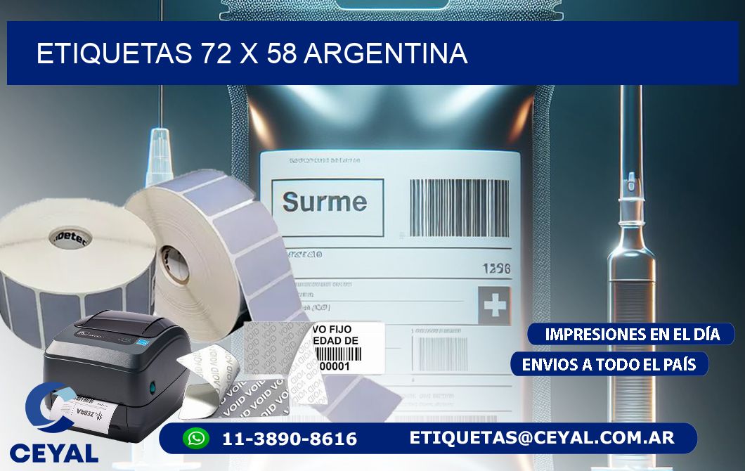 ETIQUETAS 72 x 58 ARGENTINA