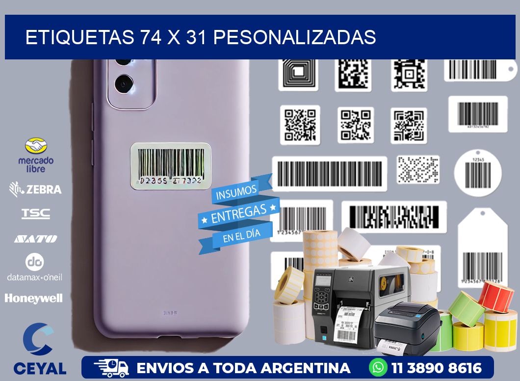ETIQUETAS 74 x 31 PESONALIZADAS