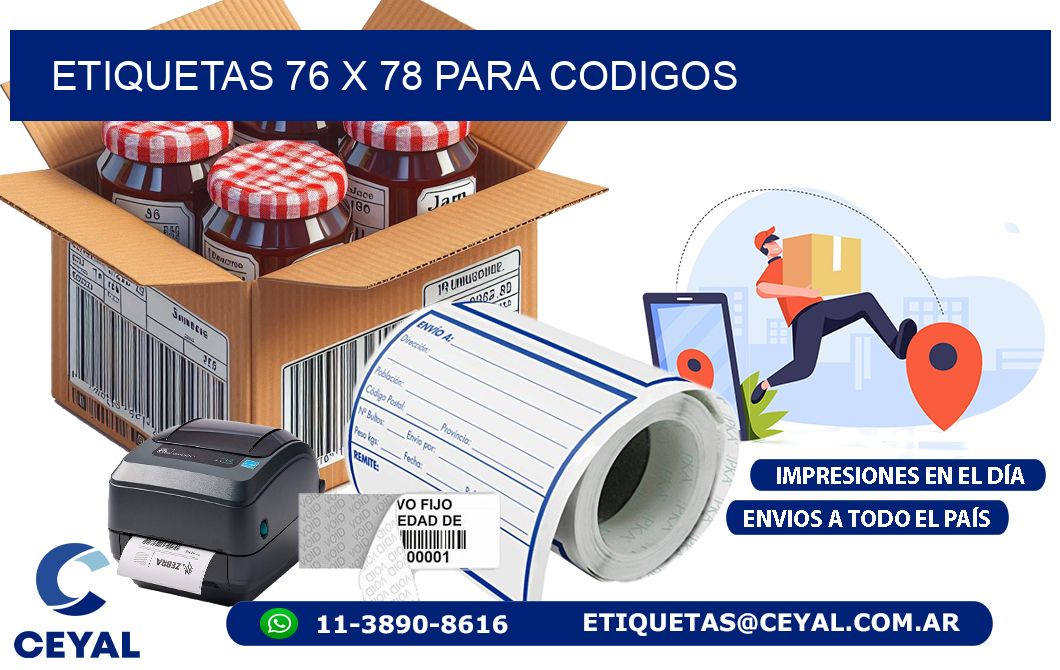 ETIQUETAS 76 x 78 PARA CODIGOS