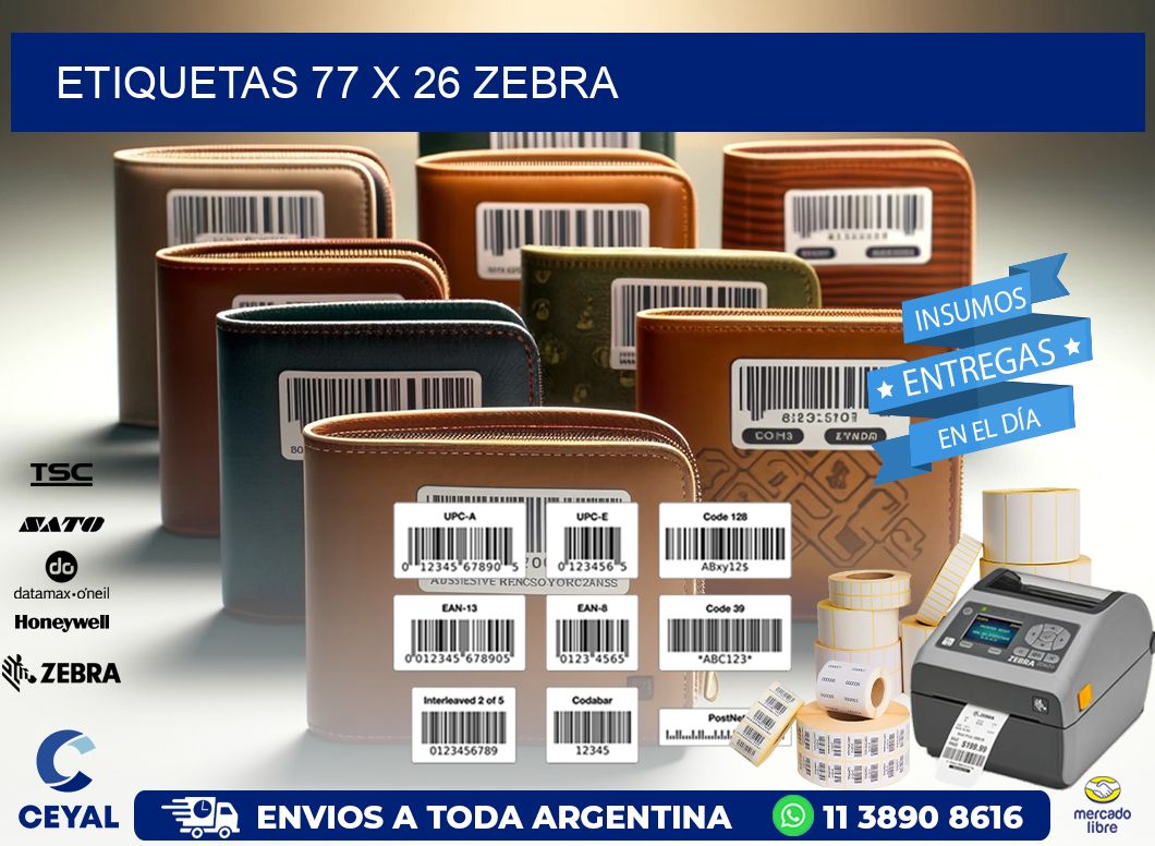 ETIQUETAS 77 x 26 ZEBRA