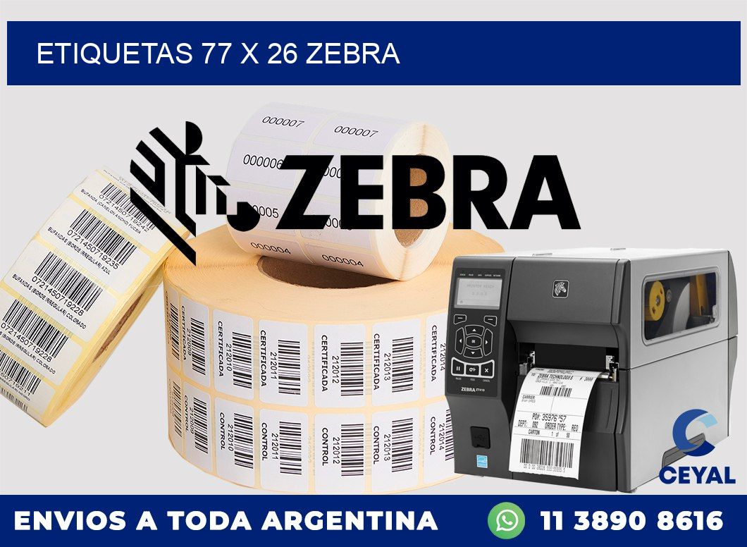 ETIQUETAS 77 x 26 ZEBRA