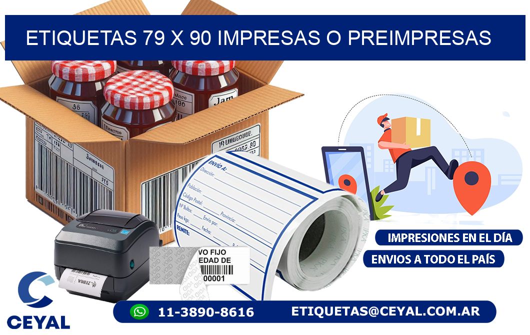 ETIQUETAS 79 x 90 IMPRESAS O PREIMPRESAS