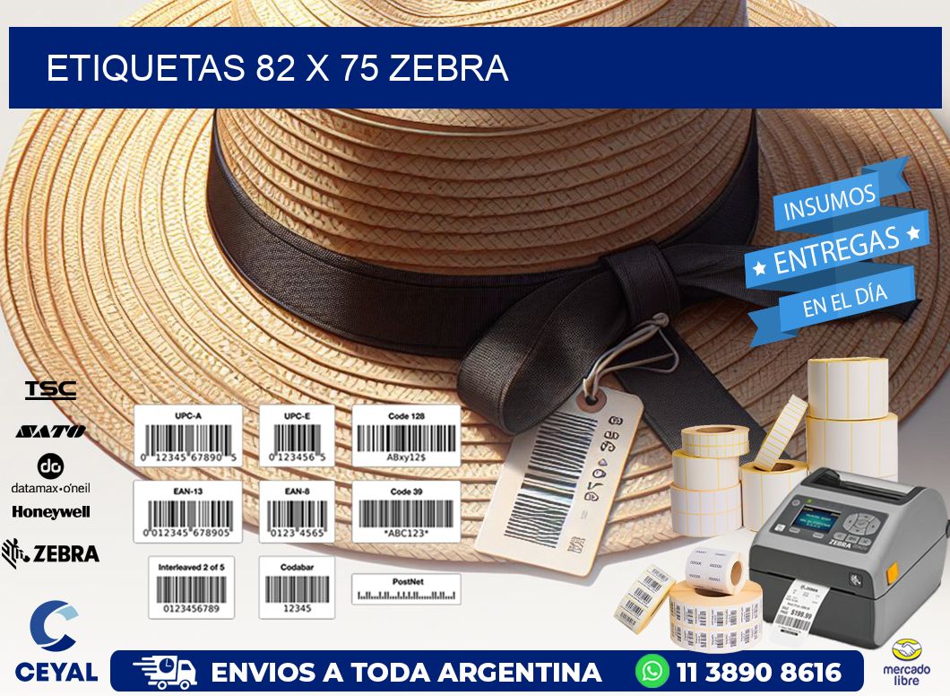 ETIQUETAS 82 x 75 ZEBRA