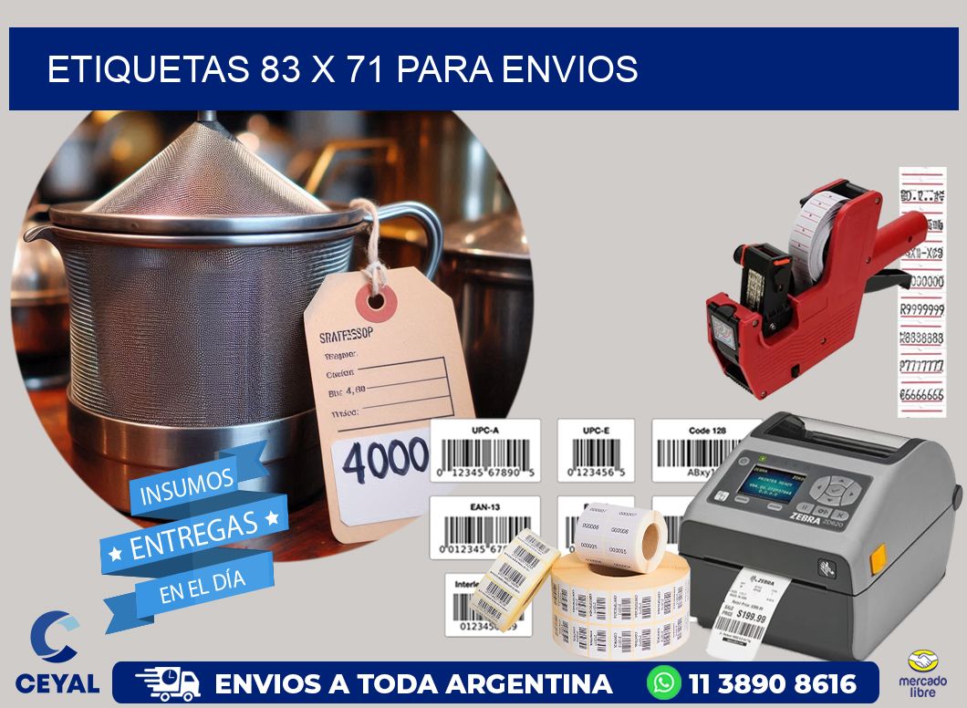ETIQUETAS 83 x 71 PARA ENVIOS