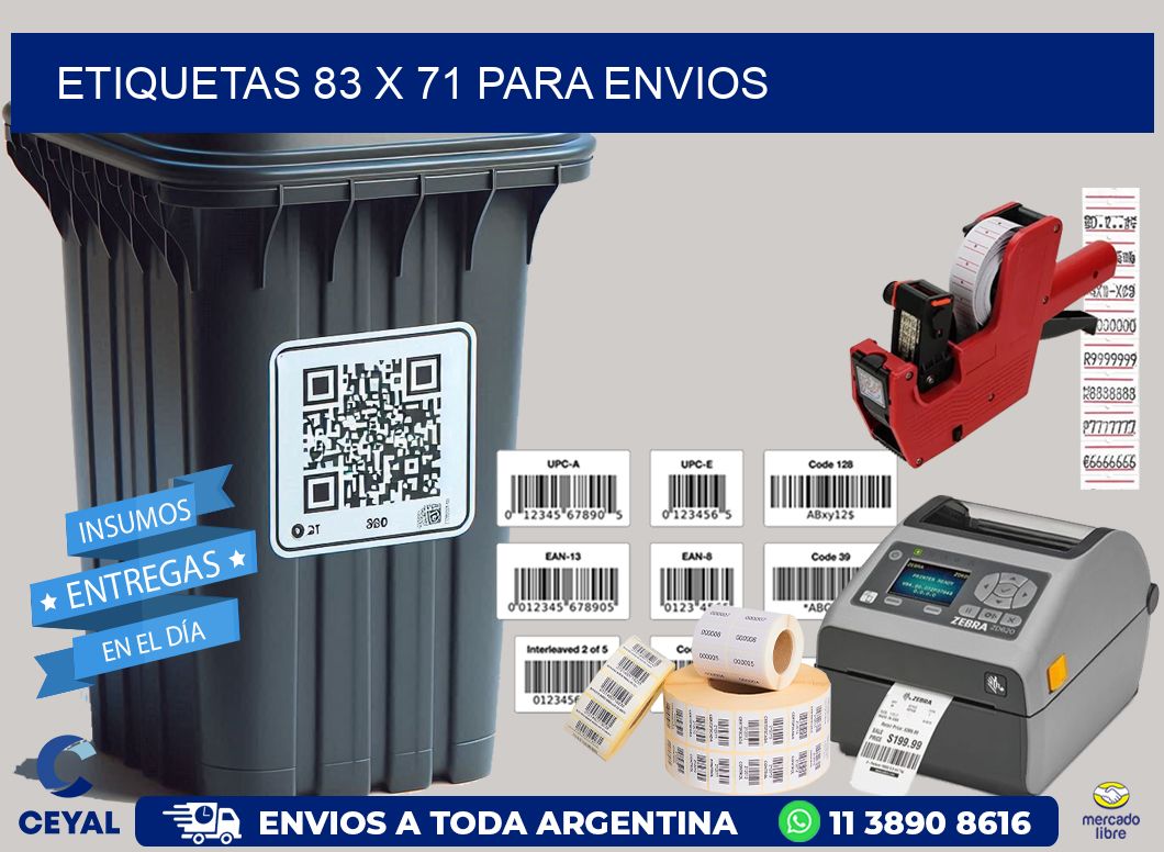 ETIQUETAS 83 x 71 PARA ENVIOS